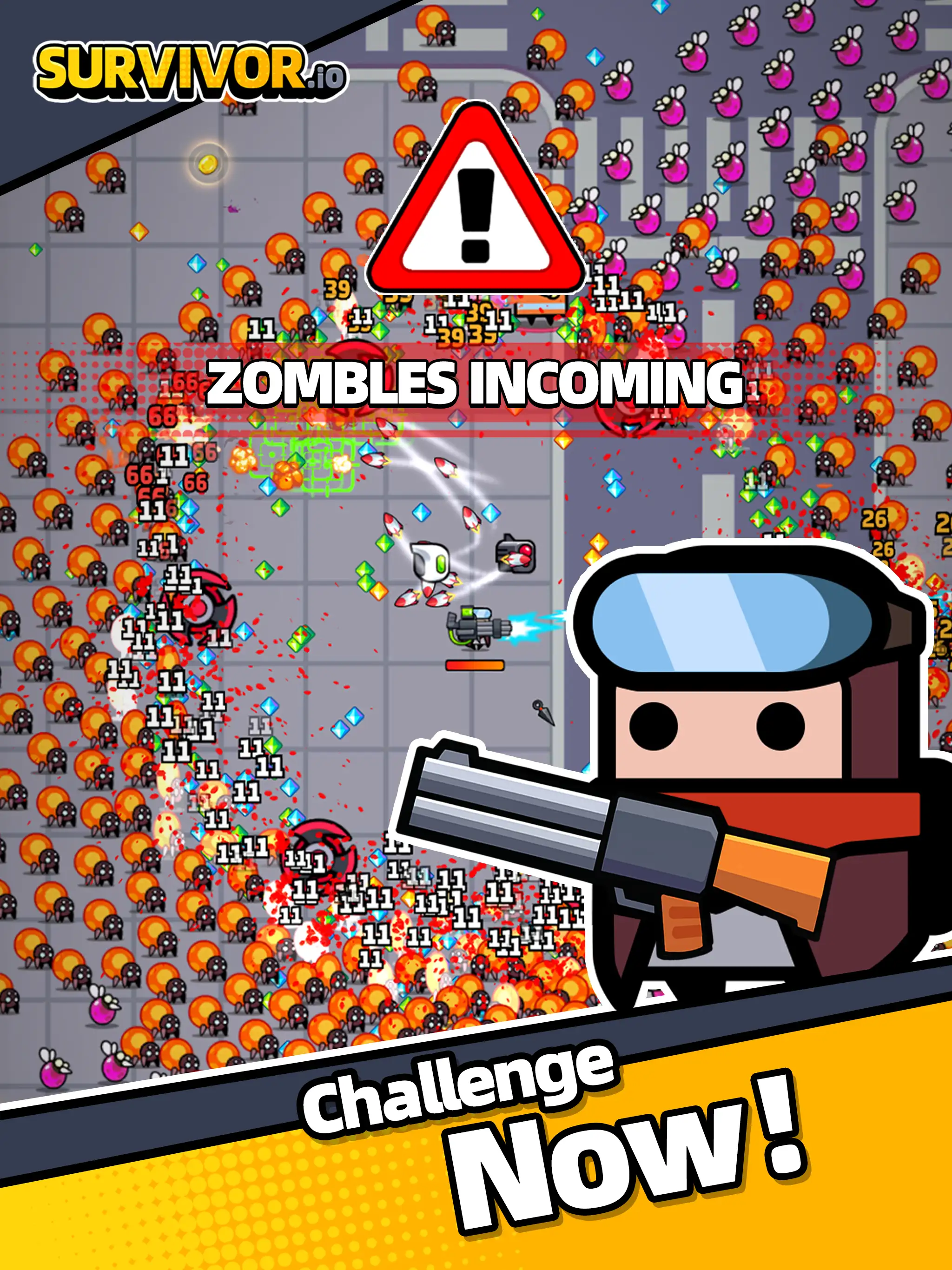 Survivor.io felszerelés fejlesztési képernyő